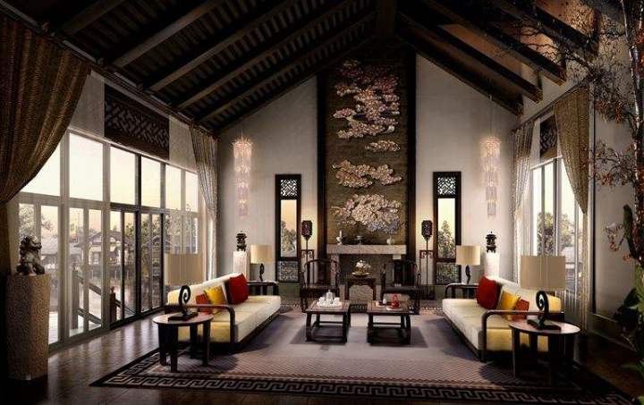 中式田園風格客廳裝修效果圖_中式風格裝修_中式混搭風格裝修圖片