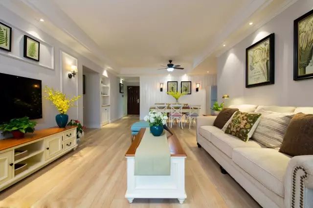 139㎡美式裝修樣板間，清新更氣派！