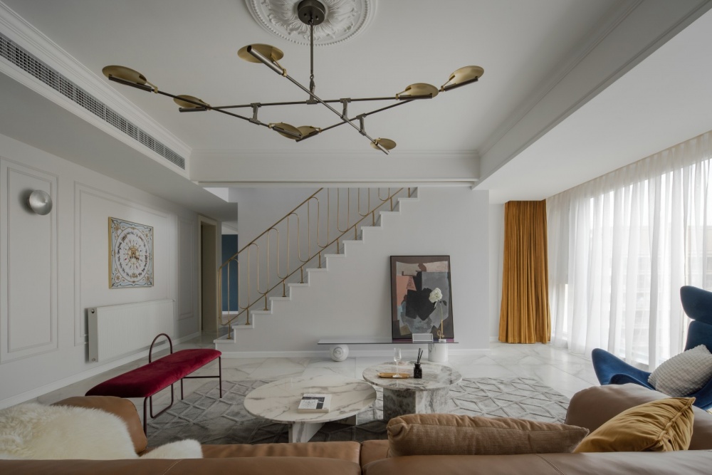 客廳窗簾裝修效果圖城市蒙德里安，律動(dòng)三居室，做生其他客廳設(shè)計(jì)圖片賞析