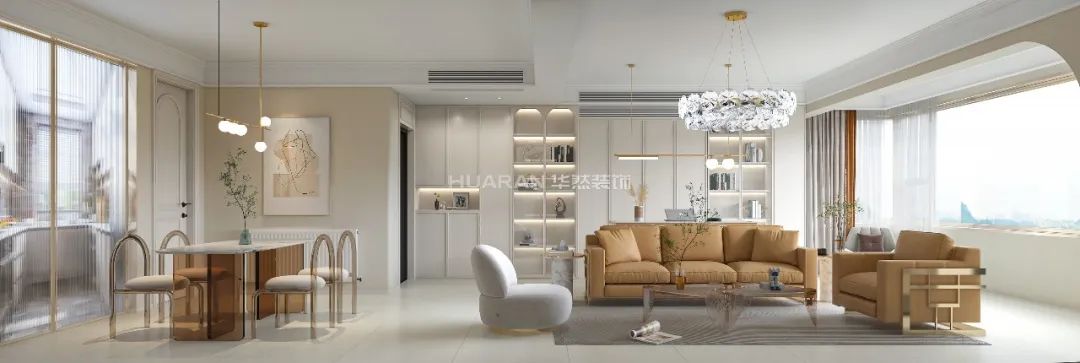 【實(shí)景】中海嶺湖灣126㎡三居室，效果圖高度還原，多圖對(duì)比，愛(ài)上溫柔的輕法式！