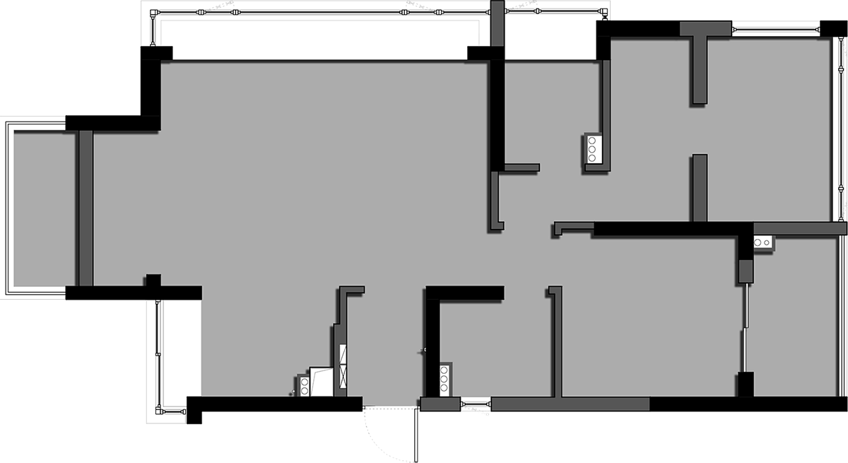 合租房！70㎡兩室一廳整裝案例！年輕人住在一起就是“老友記”