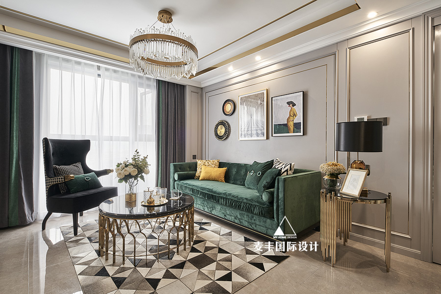 客廳窗簾裝修效果圖輕奢混搭客廳實(shí)景圖片潮流混搭客廳設(shè)計圖片賞析