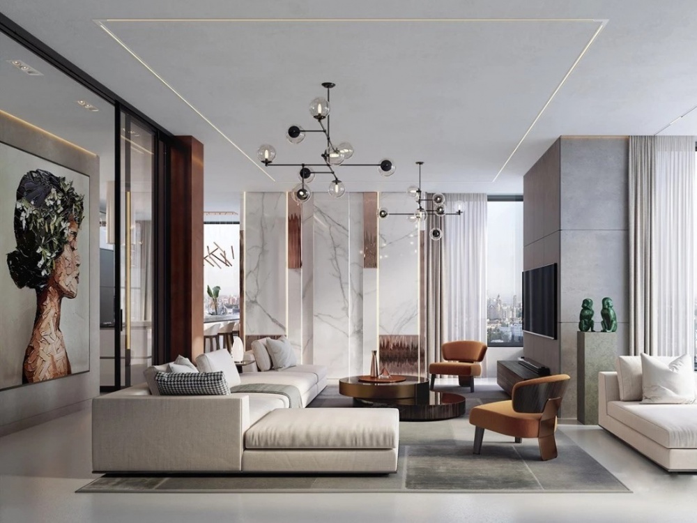 客廳沙發(fā)裝修效果圖意式極簡，簡約而不簡單現(xiàn)代簡約客廳設(shè)計(jì)圖片賞析