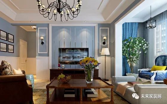 現(xiàn)代美式風(fēng)格裝修效果圖，開(kāi)放式廚房加臥室大飄窗，真羨慕！