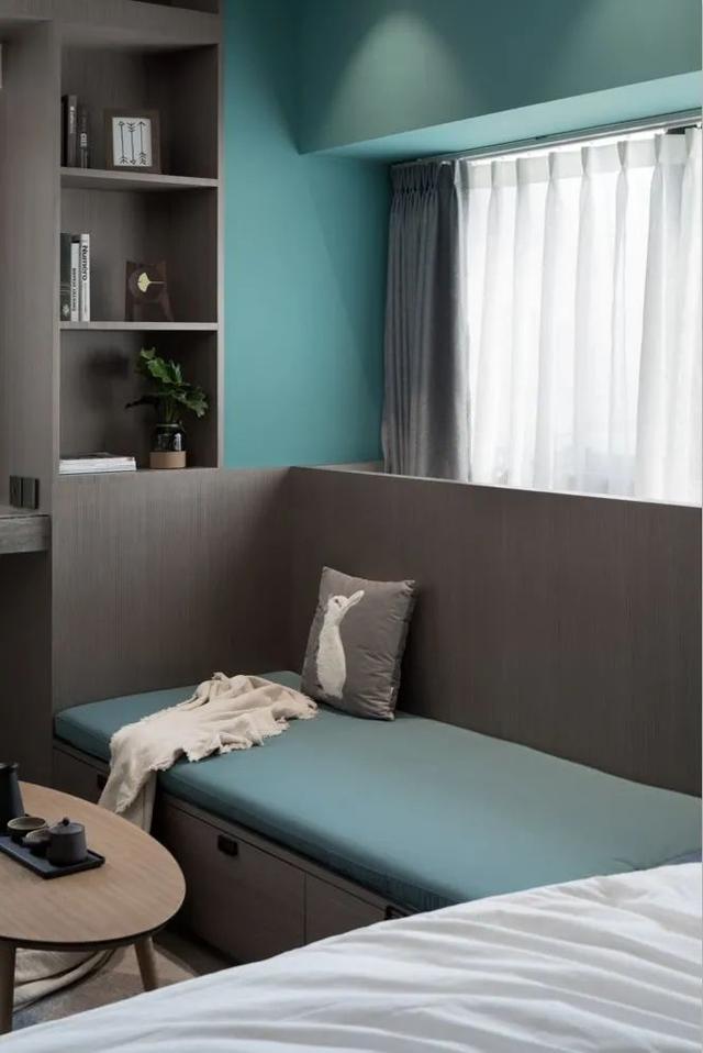 酒店公寓裝修效果圖(35㎡酒店式開(kāi)間單身公寓，半平米都沒(méi)浪費(fèi)，還裝得很有檔次)(圖12)