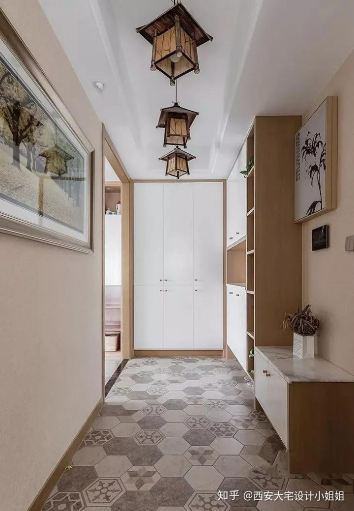 20款玄關(guān)效果圖，地面這樣貼花磚，真是美極了！